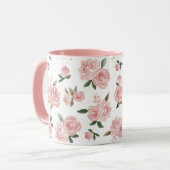 Waterverf Rozen | Elegante bloem Mok (Voorkant links)