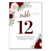 Waterverf Rozen Elegante Bourgondische rode bruilo Kaart (Voorkant)