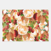 Waterverf Rozen en aardbeien Inpakpapier Vel (Voorkant)