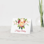 Waterverf Rozen en Berries Birthday Kaart (Voorkant)