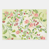 Waterverf Rozen en bessen met Foliage Assorted Inpakpapier Vel (Voorkant 3)