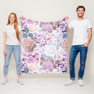Waterverf rozen en brandkranen.  fleece deken
