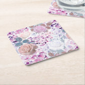 Waterverf rozen en brandkranen. kartonnen onderzetters (Schuin)