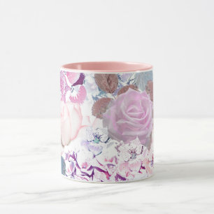 Waterverf rozen en brandkranen. mok