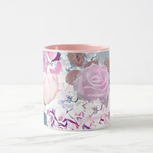 Waterverf rozen en brandkranen. mok (Midden)