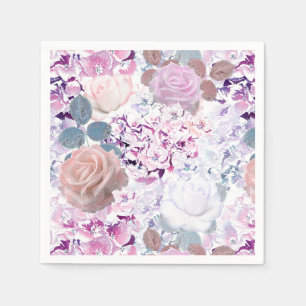Waterverf rozen en brandkranen. servet