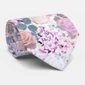 Waterverf rozen en brandkranen. stropdas (Opgerold)