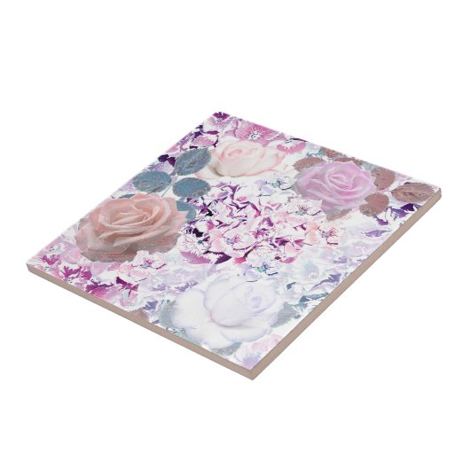 Waterverf rozen en brandkranen. tegeltje (Zijkant)