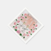 Waterverf Rozen en champagne Servet (Hoek)