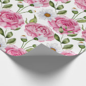 Waterverf Rozen en Daisy Flowers Cadeaupapier (Hoek)
