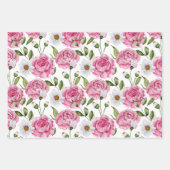 Waterverf Rozen en Daisy Flowers Inpakpapier Vel (Voorkant)