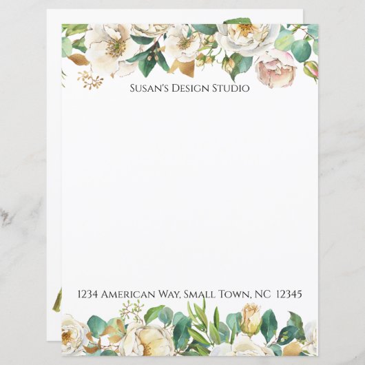 Waterverf Rozen en epileermachines (Voorkant / Achterkant)