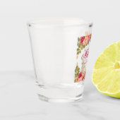 Waterverf Rozen en Glitter Maid of Honor Shot Glas (Links)