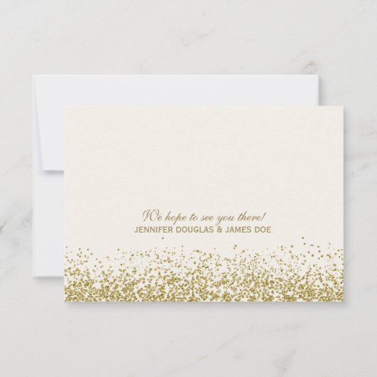 Waterverf Rozen en Glitter Wedding RSVP (Achterkant)