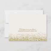 Waterverf Rozen en Glitter Wedding RSVP Kaartje (Achterkant)