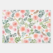 Waterverf Rozen en groene bladeren Inpakpapier Vel (Voorkant)