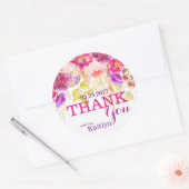 Waterverf Rozen en Hydrangeas Floral Dank u Ronde Sticker (Envelop)