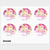 Waterverf Rozen en Hydrangeas Floral Dank u Ronde Sticker (Vel)