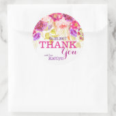 Waterverf Rozen en Hydrangeas Floral Dank u Ronde Sticker (Tas)