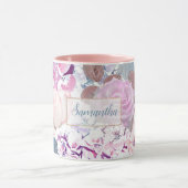 Waterverf rozen en hydrangeas mok (Midden)