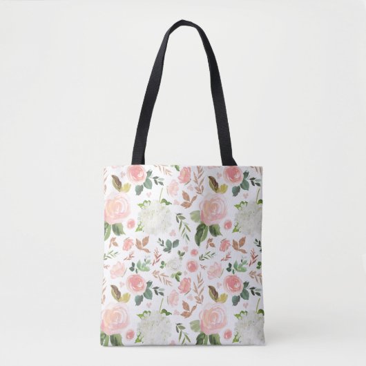 Waterverf Rozen en knoppen Tote Bag (Voorkant)