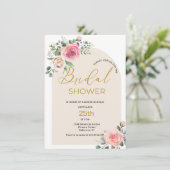 Waterverf Rozen en knoppen Vrijgezellenfeest Kaart (Staand voorkant)