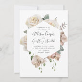 Waterverf Rozen en Orchideeën Bloemen Lijst Bruilo Kaart (Voorkant)