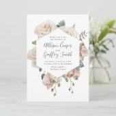 Waterverf Rozen en Orchideeën Bloemen Lijst Bruilo Kaart (Staand voorkant)