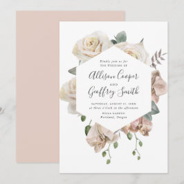 Waterverf Rozen en Orchideeën Bloemen Lijst Bruilo Kaart