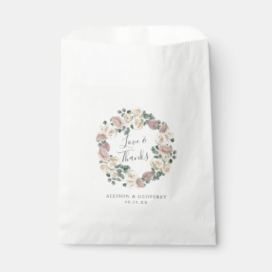 Waterverf Rozen en orchideeën bruiloft Dank je wel Bedankzakje (Voorkant)
