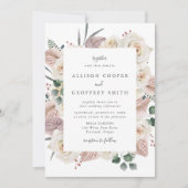 Waterverf Rozen en Orchideeën Bruiloft Kaart (Voorkant)