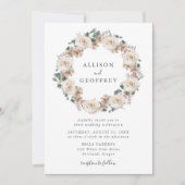 Waterverf Rozen en Orchideeën Floral Wreath Bruilo Kaart (Voorkant)