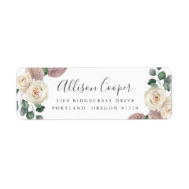 Waterverf Rozen en Orchids Floral Return Address Etiket