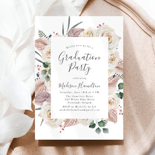 Waterverf Rozen en Orchids Graduation Party Kaart