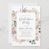 Waterverf Rozen en Orchids Graduation Party Kaart (Voorkant)