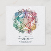 Waterverf Rozen en pentagram Vierkante Visitekaartje (Achterkant)