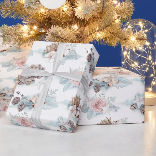 Waterverf Rozen en pinnen patroon Cadeaupapier (Feestdagen)