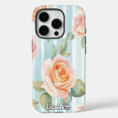 Waterverf Rozen en strepen Case-Mate iPhone Case (Achterkant)