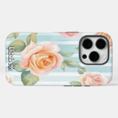 Waterverf Rozen en strepen Case-Mate iPhone Case (Achterkant (horizontaal))