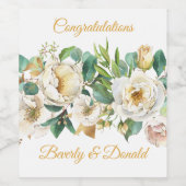 Waterverf Rozen Eten en Drinken Etiket Set (Enkel label)