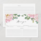 Waterverf Rozen & Eucalyptus Bridal Recipe Informatiekaartje (Voorkant / Achterkant)