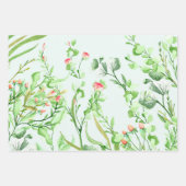 Waterverf Rozen, Eucalyptus en Foliage Inpakpapier Vel (Voorkant 3)