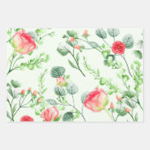 Waterverf Rozen, Eucalyptus en Foliage Inpakpapier Vel (Voorkant)