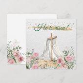 Waterverf Rozen Eucalyptus Hij is Christelijk opge Feestdagenkaart (Voorkant / Achterkant)