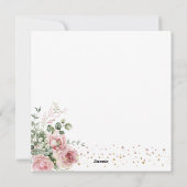 Waterverf Rozen Eucalyptus Hij is Christelijk opge Feestdagenkaart (Achterkant)