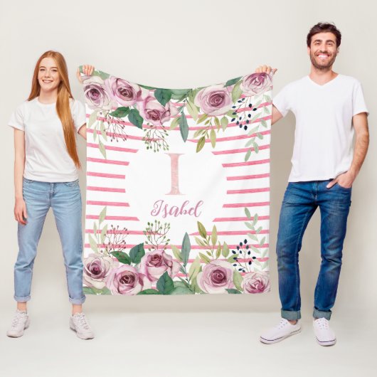Waterverf rozen fleece deken (In situ)