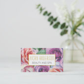  waterverf rozen floraal visitekaartje (Staand voorkant)