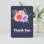 Waterverf Rozen Floral Bouquet bedankt (Staand voorkant)