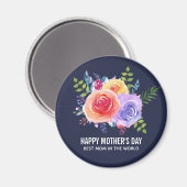 Waterverf Rozen Floral Bouquet Moederdag Magneet (Voorkant / Achterkant)