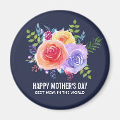 Waterverf Rozen Floral Bouquet Moederdag Magneet (Voorkant)